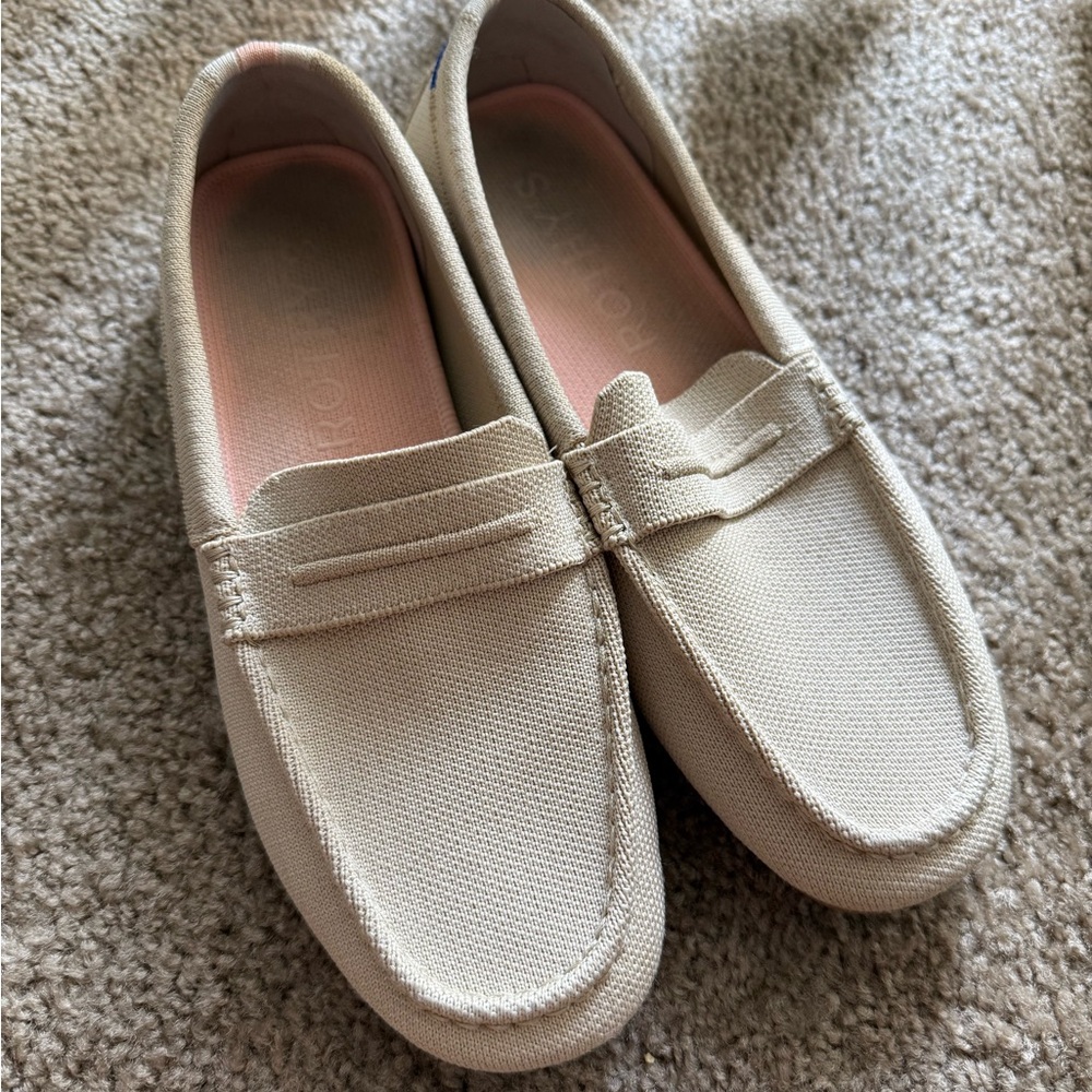 Rothy's Cream and Tan Classic Flats